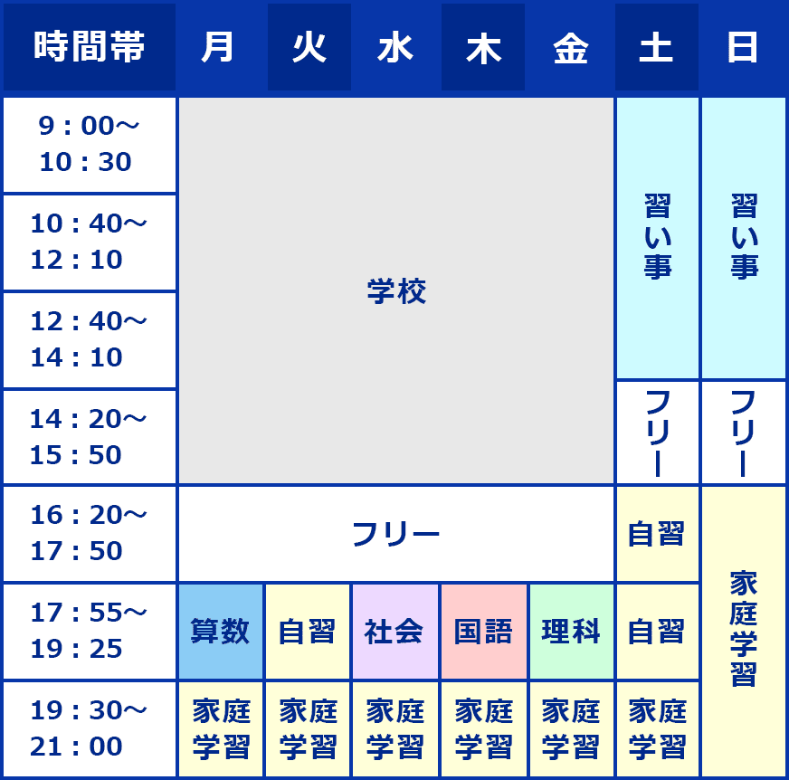 スケジュールのカレンダー