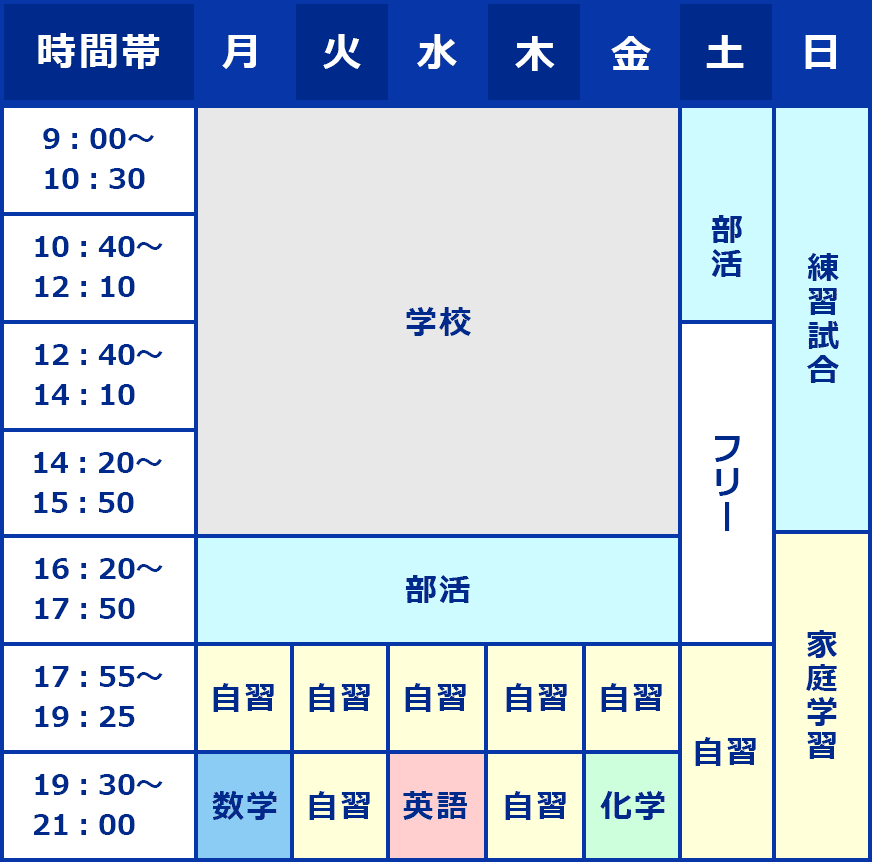 スケジュールのカレンダー