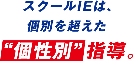 スクールIEは、個別を超えた個性別指導。