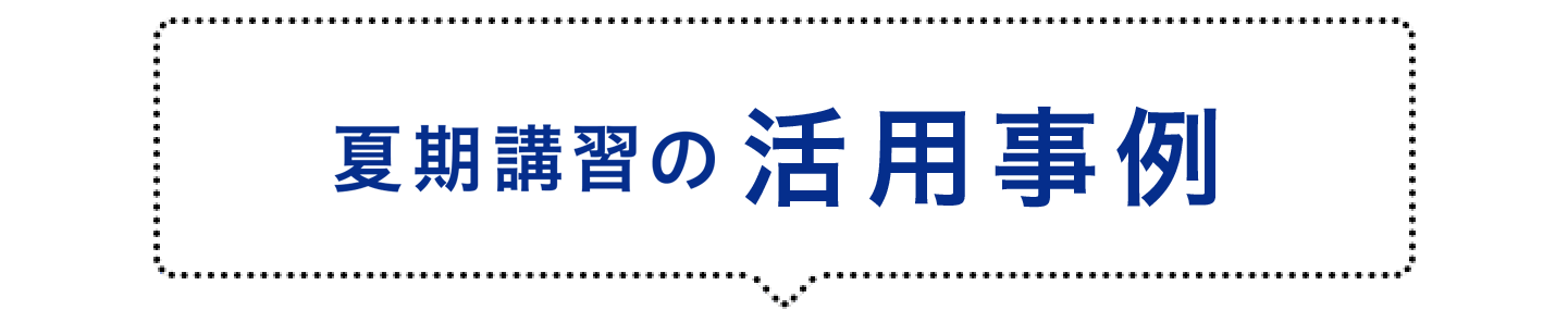 夏期講習の活用事例