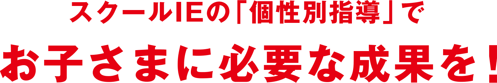 スクールIEの「個性別指導」でお子さまに必要な成果を！
