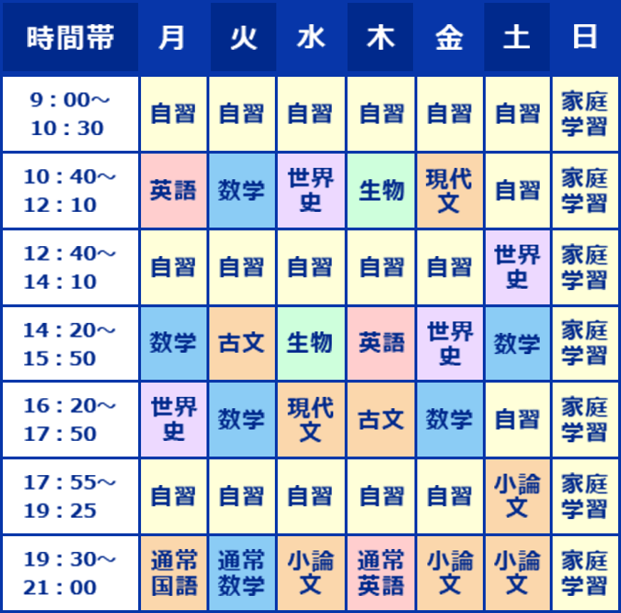 スケジュールのカレンダー