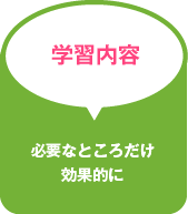 学習内容 必要なところだけ効果的に