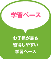 学習ペース お子さまが最も習得しやすい学習ペース