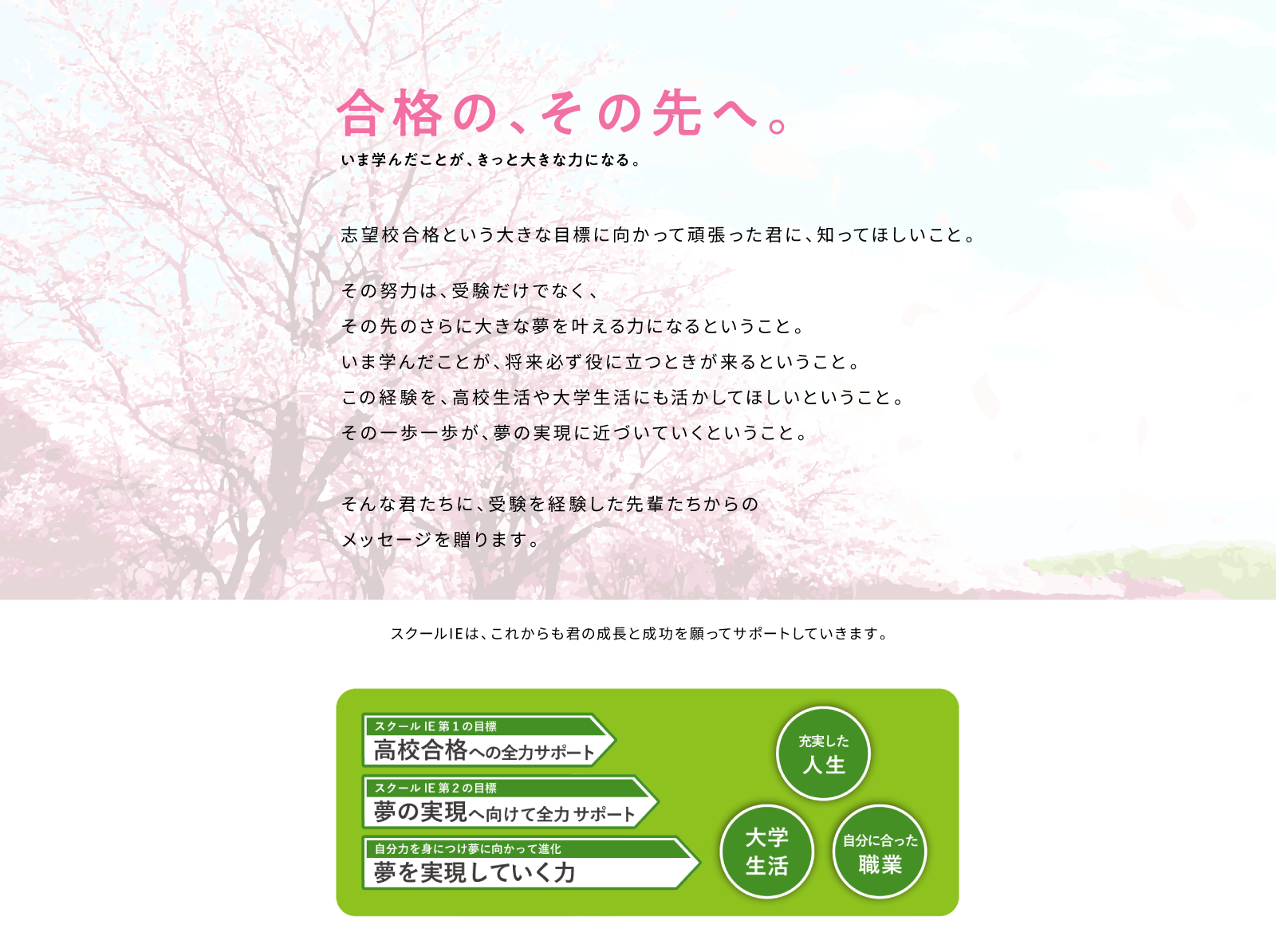 合格の、その先へ