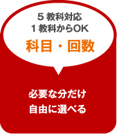 5教科対応 1教科からOK 必要な分だけ自由に選べる