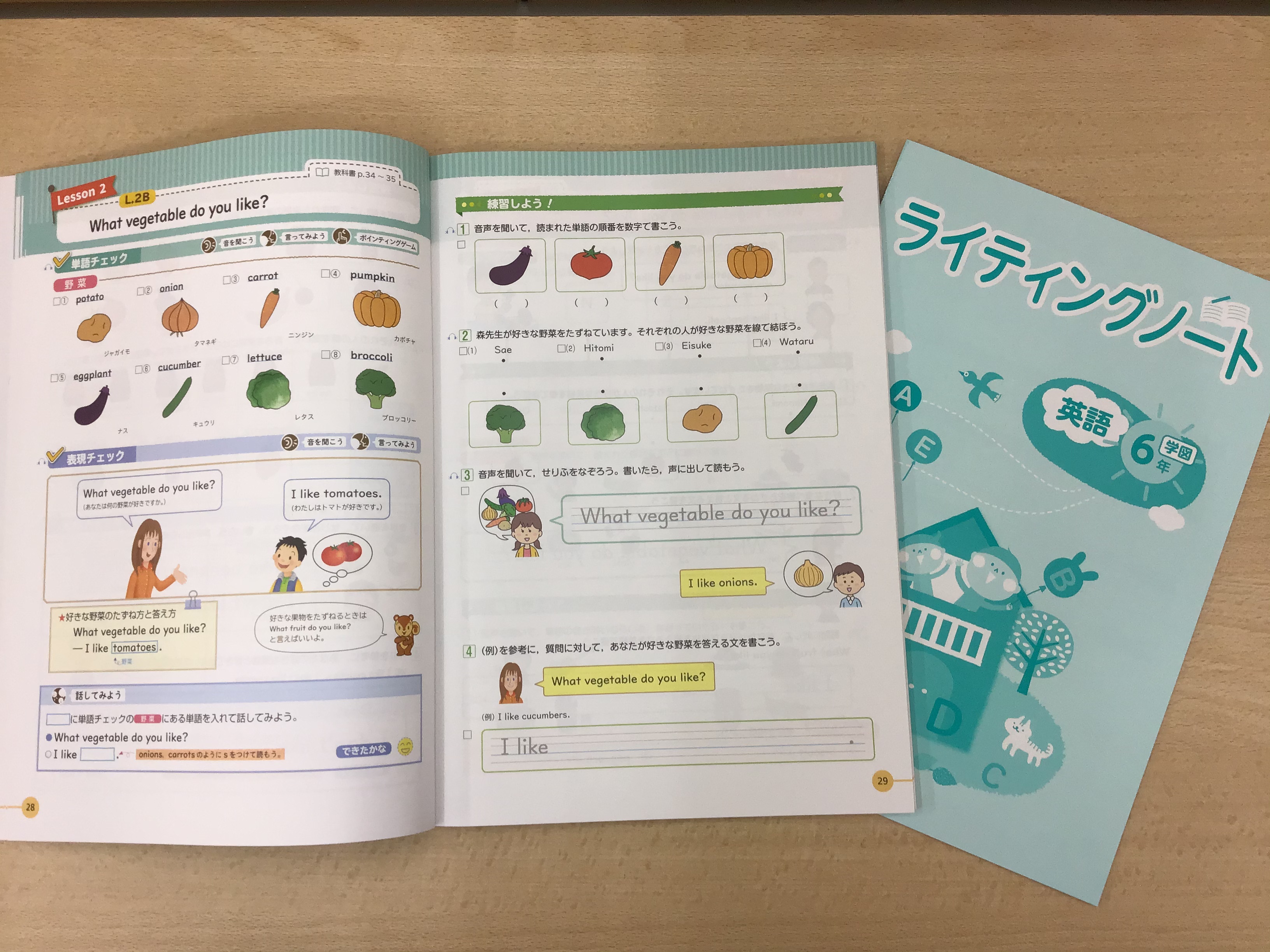 小学生用の英語教材の見本です。
