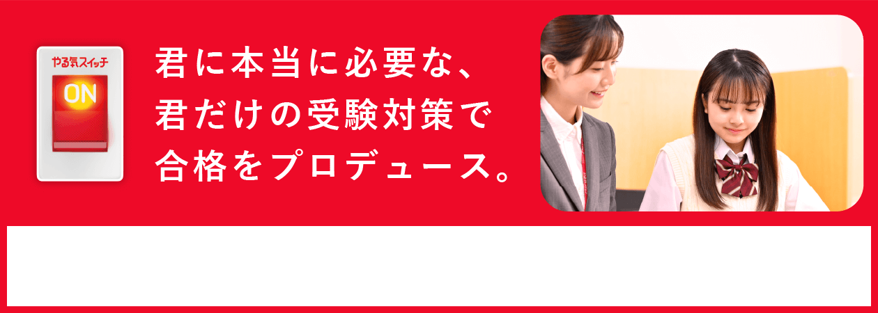 君に本当に必要な、君だけの受験対策で合格をプロデュース。